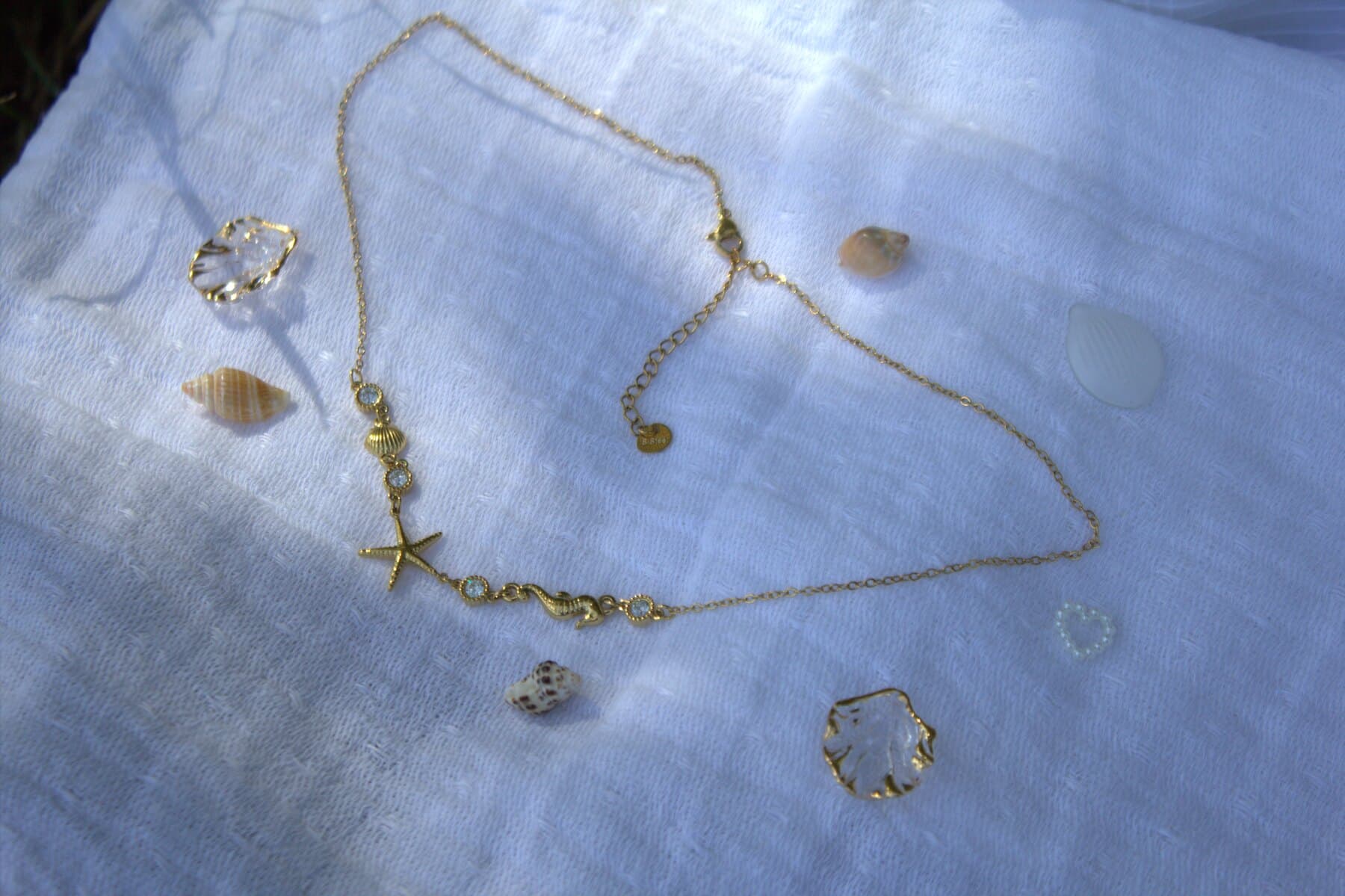 Collier Étoile de mer Love Plaqué Or